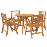 5 Piece Garden Dining Set Solid Wood Acacia - Side View