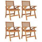 5 Piece Garden Dining Set Solid Wood Acacia - Top-Down View