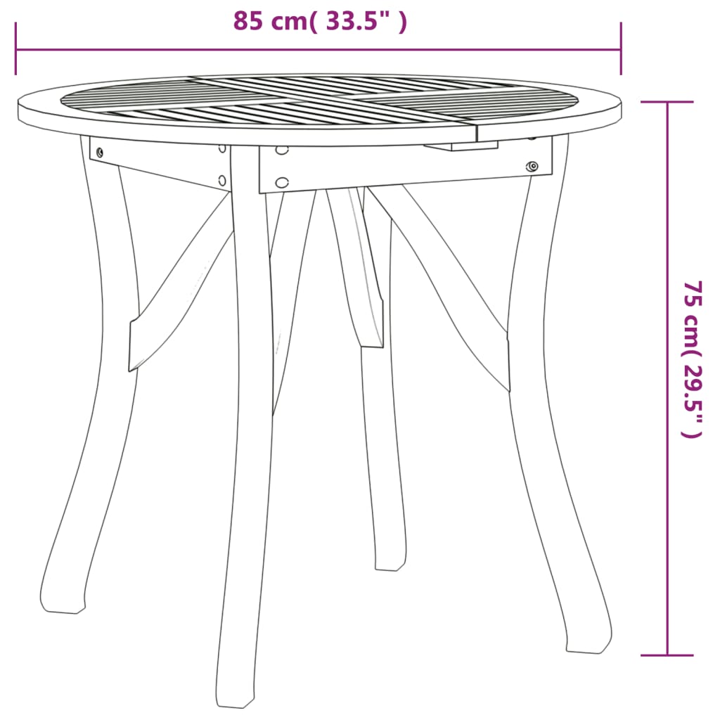 5 Piece Garden Dining Set Solid Wood Acacia