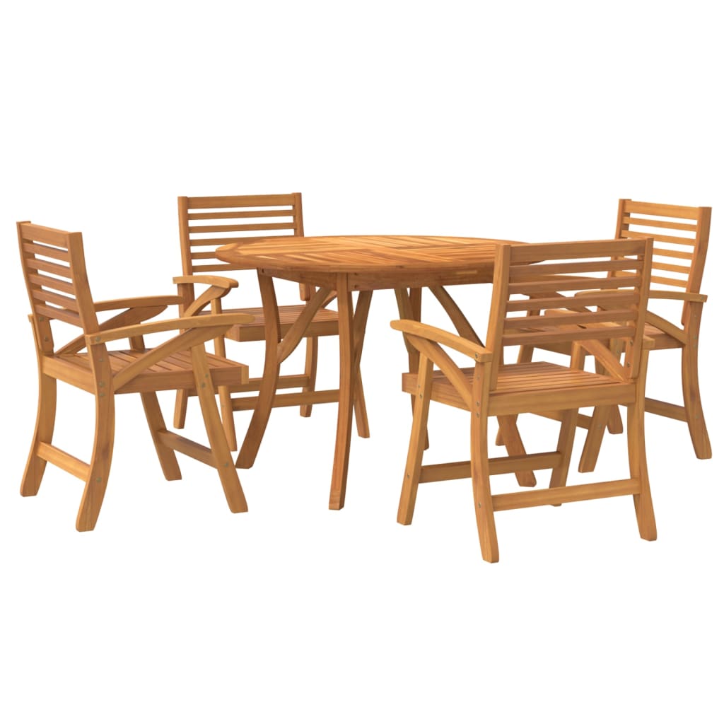 5 Piece Garden Dining Set Solid Wood Acacia