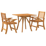 3 Piece Garden Dining Set Solid Wood Acacia - Side View