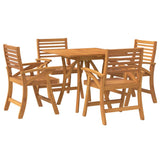 5 Piece Garden Dining Set Solid Wood Acacia