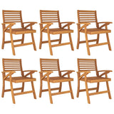 7 Piece Garden Dining Set Solid Wood Acacia - Top-Down View