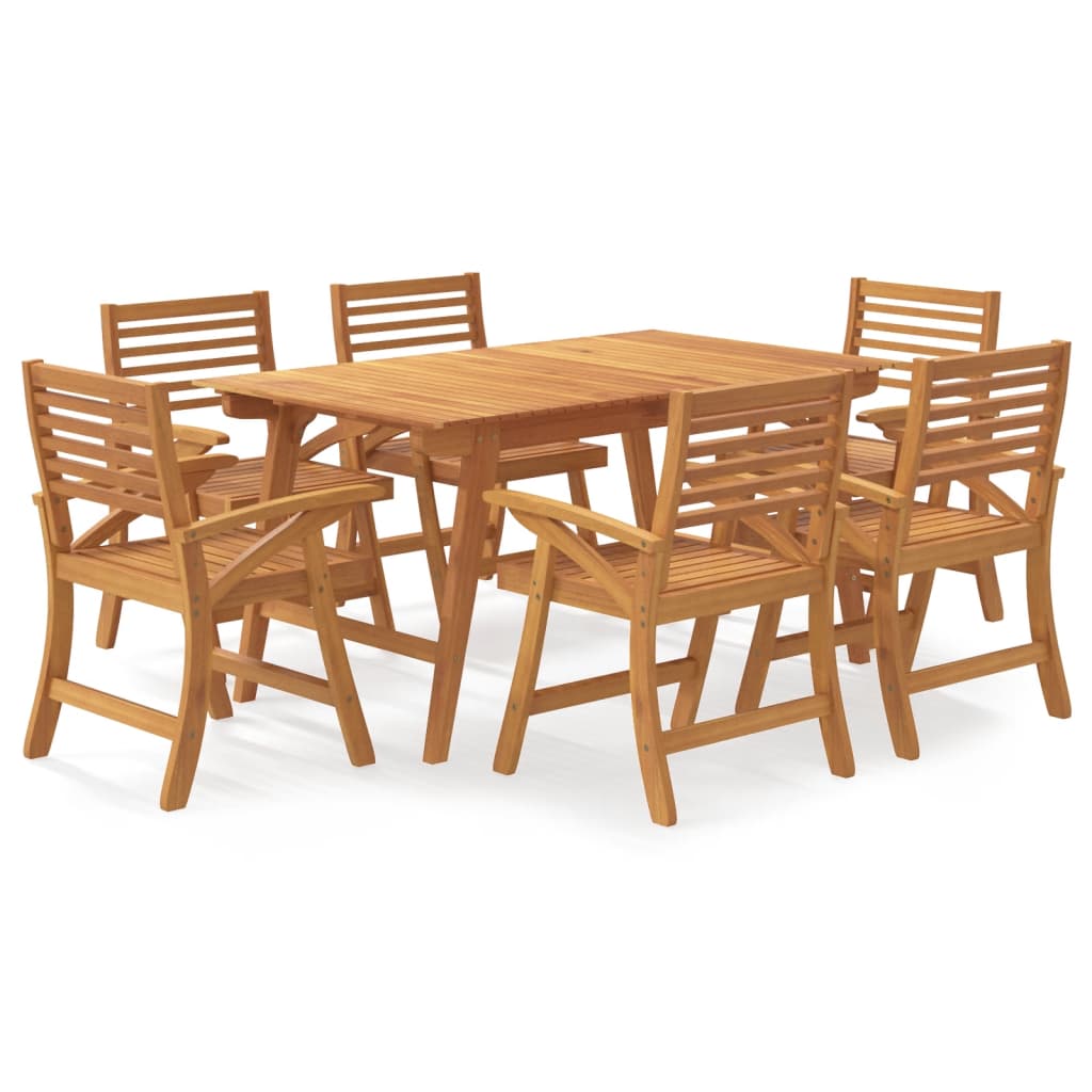 7 Piece Garden Dining Set Solid Wood Acacia