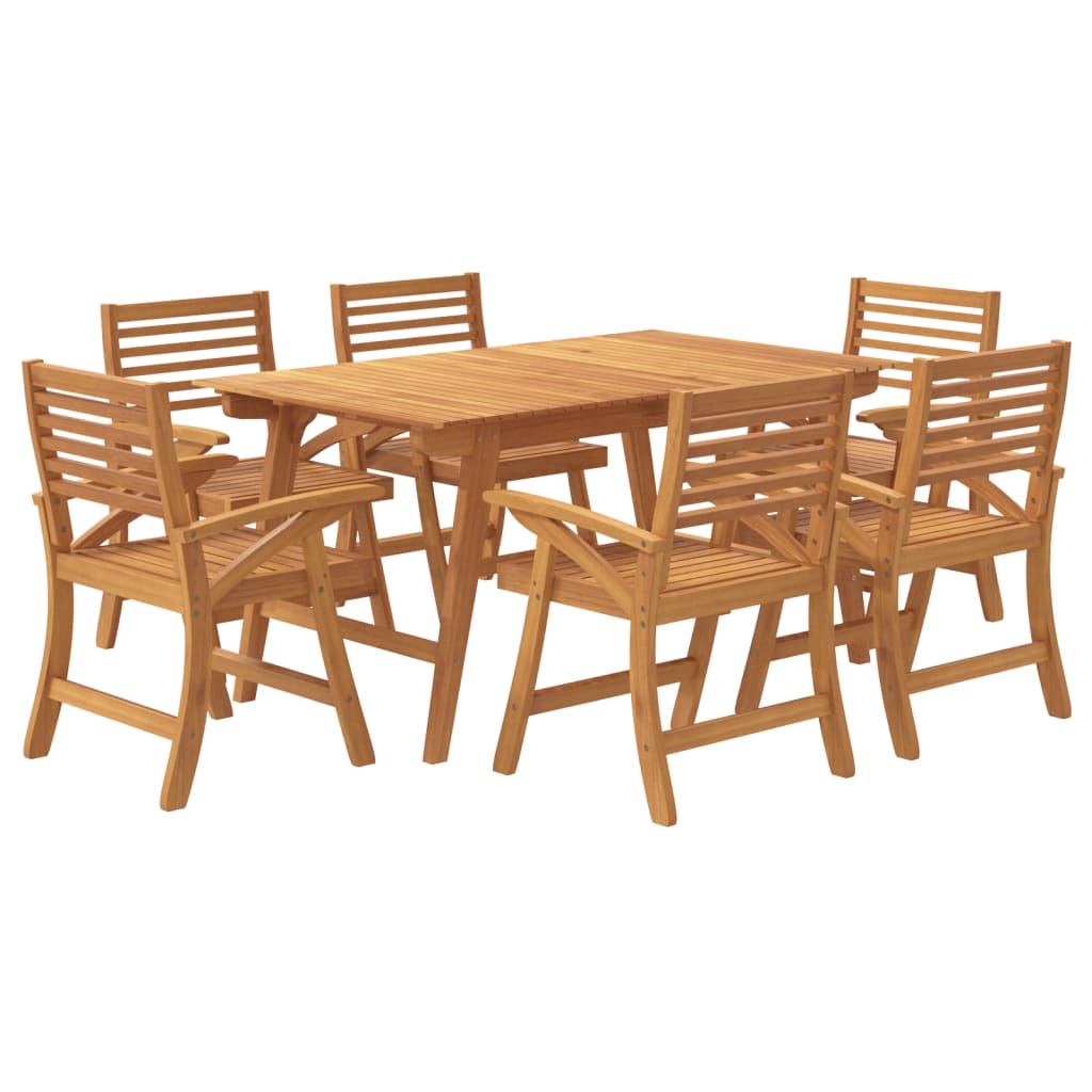 7 Piece Garden Dining Set Solid Wood Acacia