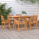 7 Piece Garden Dining Set Solid Wood Acacia