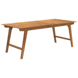 7 Piece Garden Dining Set Solid Wood Acacia - Close-Up Angle