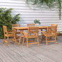 7 Piece Garden Dining Set Solid Wood Acacia