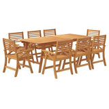 9 Piece Garden Dining Set Solid Wood Acacia - Side View