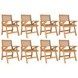 9 Piece Garden Dining Set Solid Wood Acacia - Top-Down View