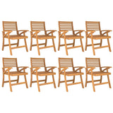 Garden Chairs 8 pcs 58x58x87 cm Solid Wood Acacia - Front View