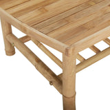3 Piece Garden Lounge Set with Dark Grey Cushions Bamboo - Close-Up Angle