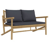 5 Piece Garden Lounge Set with Dark Grey Cushions Bamboo - Top-Down View
