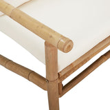 5 Piece Garden Lounge Set with Cream White Cushions Bamboo - Close-Up Angle