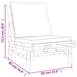 4 Piece Garden Lounge Set with Dark Grey Cushions Bamboo