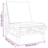 4 Piece Garden Lounge Set with Cream White Cushions Bamboo - Extra Image