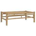 5 Piece Garden Lounge Set with Cream White Cushions Bamboo