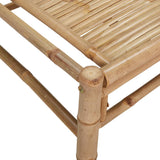 5 Piece Garden Lounge Set with Cream White Cushions Bamboo - Close-Up Angle