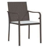Garden Chairs with Cushions 2 pcs Brown 56x59x84 cm Poly Rattan - Side View