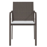 Garden Chairs with Cushions 2 pcs Brown 56x59x84 cm Poly Rattan - Top-Down View