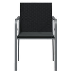 Garden Chairs with Cushions 2 pcs Black 56x59x84 cm Poly Rattan