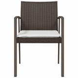 Garden Chairs with Cushions 2 pcs Brown 56.5x57x83 cm Poly Rattan