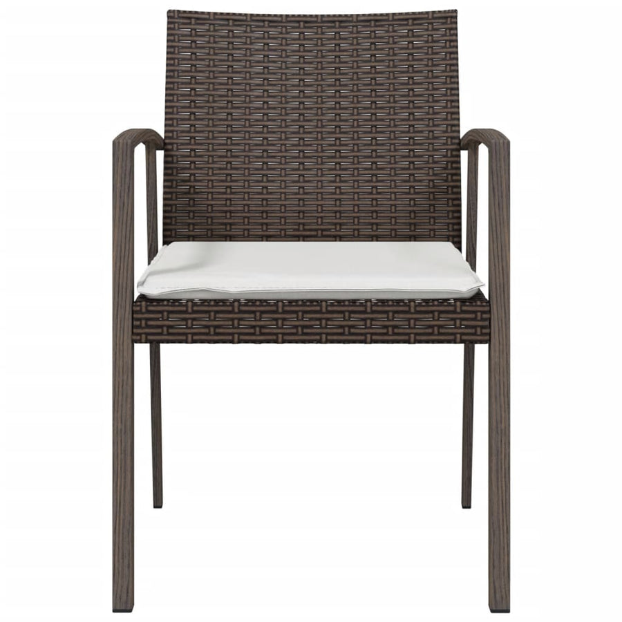 Garden Chairs with Cushions 2 pcs Brown 56.5x57x83 cm