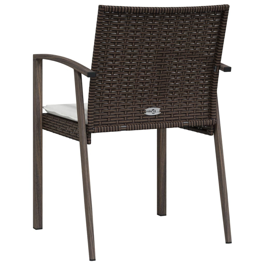 Garden Chairs with Cushions 2 pcs Brown 56.5x57x83 cm