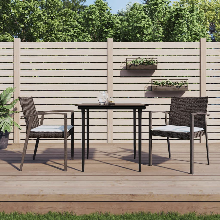Garden Chairs with Cushions 2 pcs Brown 56.5x57x83 cm