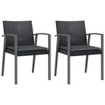 Garden Chairs with Cushions 2 pcs Black 56.5x57x83 cm
