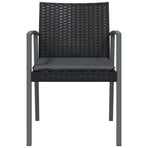 Garden Chairs with Cushions 2 pcs Black 56.5x57x83 cm