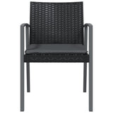 Garden Chairs with Cushions 2 pcs Black 56.5x57x83 cm Poly Rattan - Top-Down View