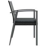 Garden Chairs with Cushions 2 pcs Black 56.5x57x83 cm