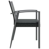 Garden Chairs with Cushions 2 pcs Black 56.5x57x83 cm Poly Rattan - 45-Degree Angle