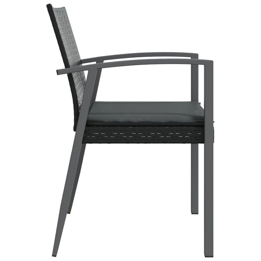 Garden Chairs with Cushions 2 pcs Black 56.5x57x83 cm
