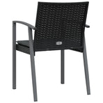 Garden Chairs with Cushions 2 pcs Black 56.5x57x83 cm