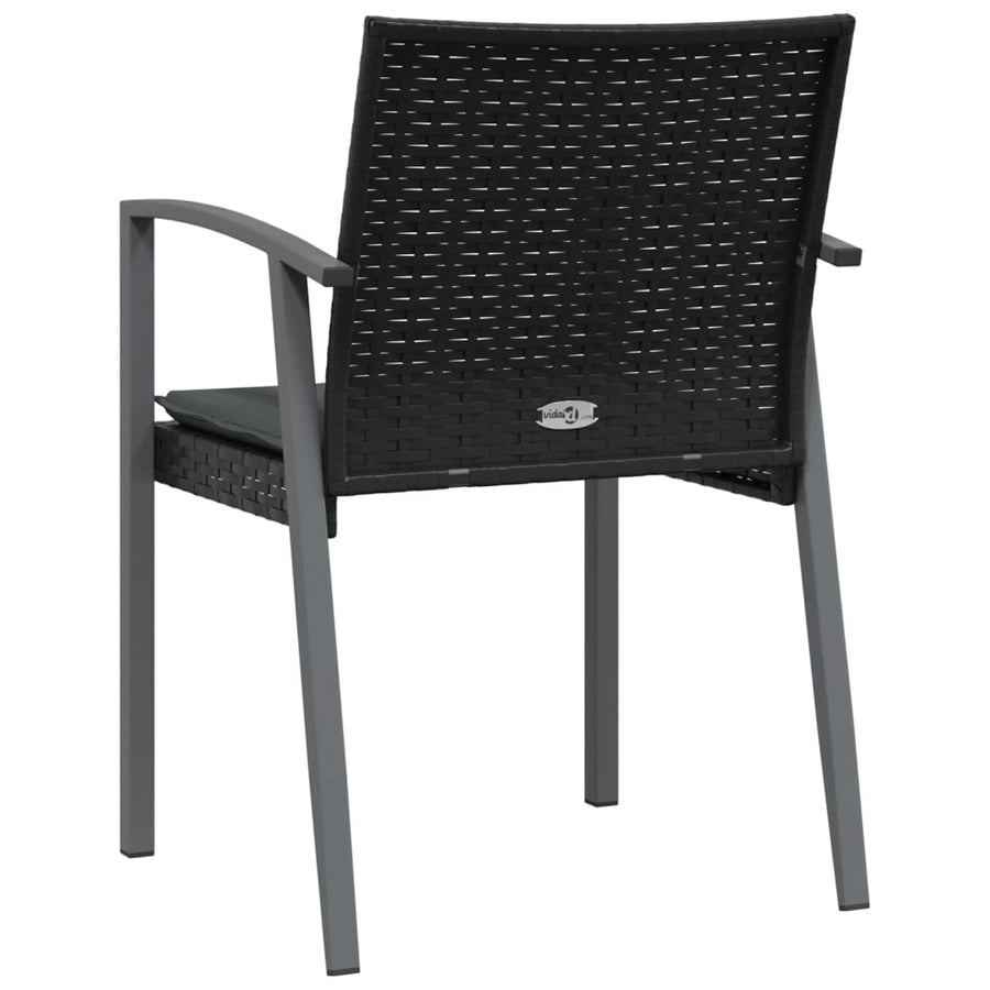 Garden Chairs with Cushions 2 pcs Black 56.5x57x83 cm