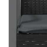 Garden Chairs with Cushions 2 pcs Black 56.5x57x83 cm Poly Rattan
