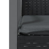 Garden Chairs with Cushions 2 pcs Black 56.5x57x83 cm Poly Rattan - Close-Up Angle