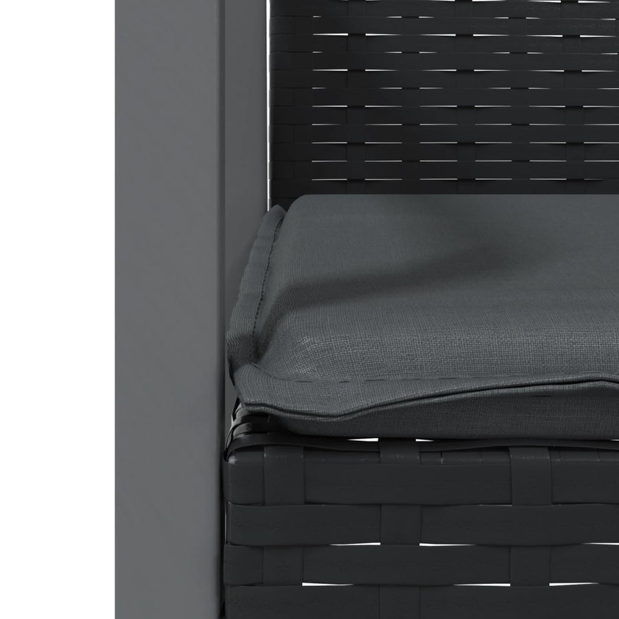 Garden Chairs with Cushions 2 pcs Black 56.5x57x83 cm