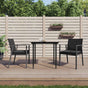 Garden Chairs with Cushions 2 pcs Black 56.5x57x83 cm