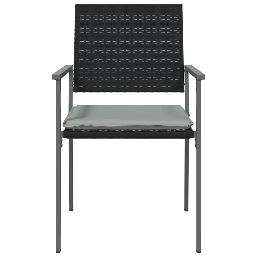 Garden Chairs with Cushions 2 pcs Black 54x62.5x89 cm