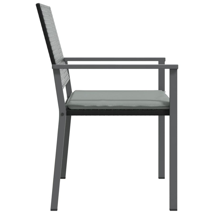 Garden Chairs with Cushions 2 pcs Black 54x62.5x89 cm