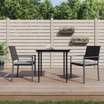 Garden Chairs with Cushions 2 pcs Black 54x62.5x89 cm