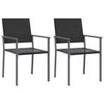 Garden Chairs 2 pcs Black 54x62.5x89 cm Poly Rattan