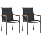 Garden Chairs 2 pcs Black 55x61.5x90 cm Textilene and Steel