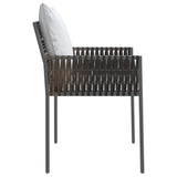 Garden Chairs with Cushions 2 pcs Brown 54x61x83 cm Poly Rattan