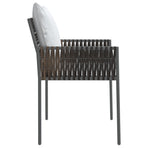 Garden Chairs with Cushions 2 pcs Brown 54x61x83 cm Poly Rattan