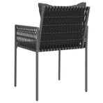 Garden Chairs with Cushions 2 pcs Black 54x61x83 cm Poly Rattan