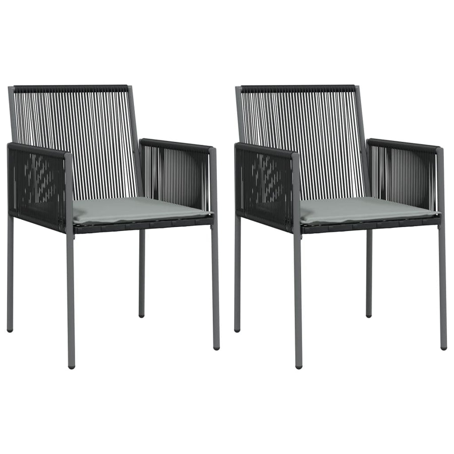 Garden Chairs with Cushions 2 pcs Black 54x60.5x83.5 cm